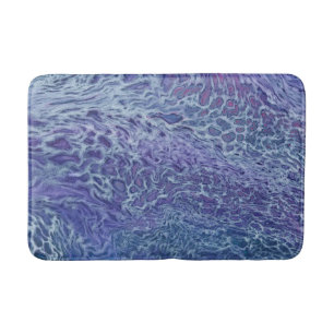 Alfombrilla De Baño Resumen de acrílico azul y violeta arte fluido