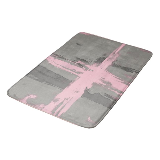 Alfombrilla De Baño Resumen de arte moderno estilo rosa gris (Angular)
