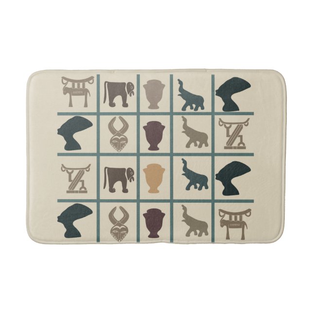 Alfombrilla De Baño Resumen de arte tribal africano (Anverso)