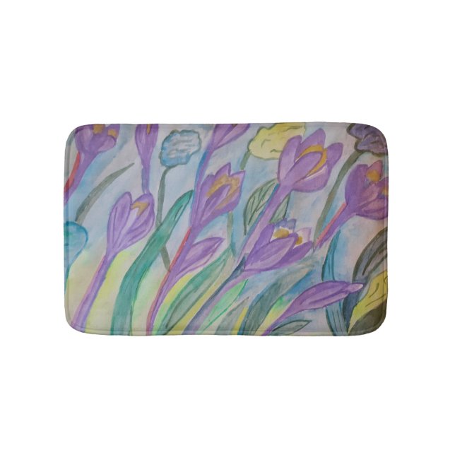 Alfombrilla De Baño Resumen de Crocus Spring (Anverso)