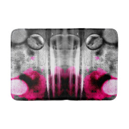 Alfombrilla De Baño Resumen de Fuchsia, Gris y Black Grain Photo Art