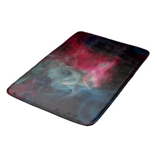 Alfombrilla De Baño resumen de humo rosa y azul