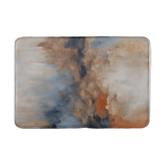 Alfombrilla De Baño Resumen de la Marina Naranja Dusty Blue Burnt