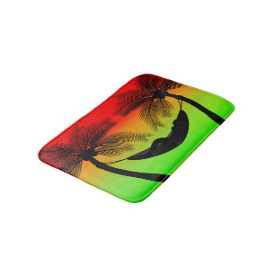 Alfombrilla De Baño Resumen de la vida tropical   Hammock Silhouette
