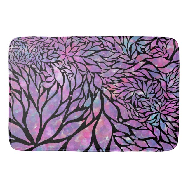 Alfombrilla De Baño Resumen de las hojas impresionistas (Anverso)