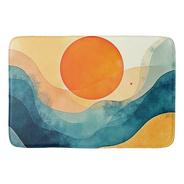 Alfombrilla De Baño Resumen de las olas de sol (Anverso)