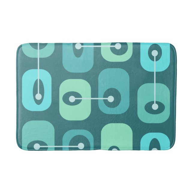 Alfombrilla De Baño Resumen de los cubos squishy turquesa (Anverso)