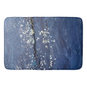 Alfombrilla De Baño Resumen de pinturas azules meteorológicas