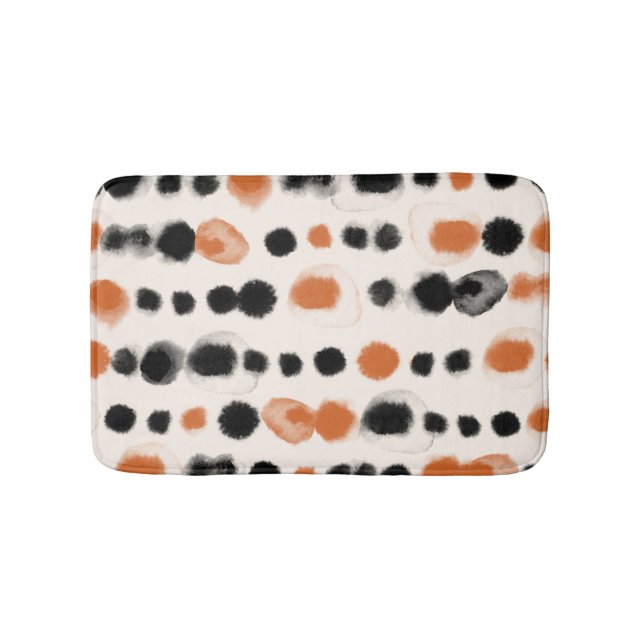 Alfombrilla De Baño Resumen de puntos de Polka: Geometría de acuarela. (Anverso)