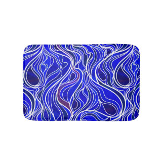 Alfombrilla De Baño Resumen de vidrio manchado azul
