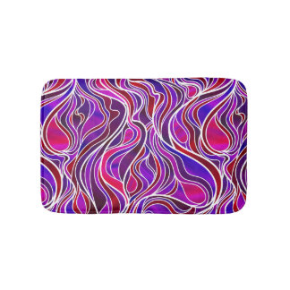 Alfombrilla De Baño Resumen de vidrio manchado morado