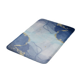Alfombrilla De Baño Resumen del Agate Azul y Oro