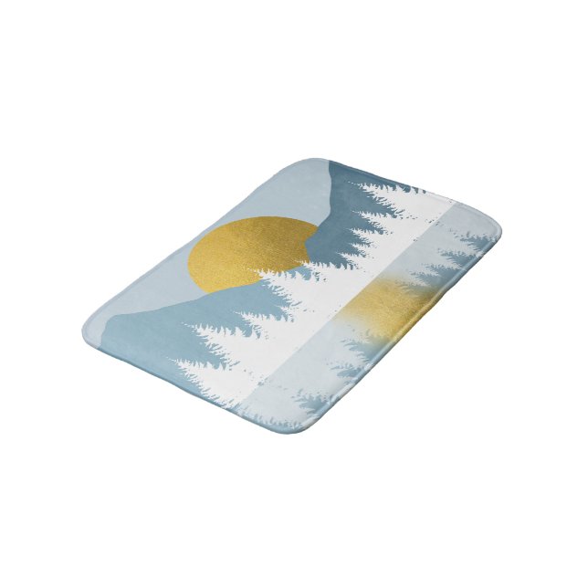 Alfombrilla De Baño Resumen del paisaje Golden Winter Sunrise (Angular)