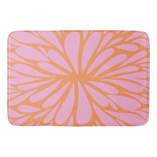 Alfombrilla De Baño Resumen del patrón de ráfagas florales naranja pas
