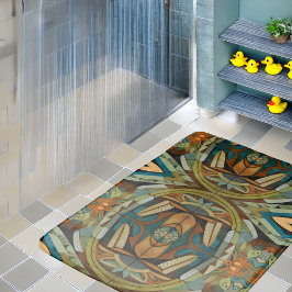 Alfombrilla De Baño Resumen El Arte Decó Inspirado Cubista 4