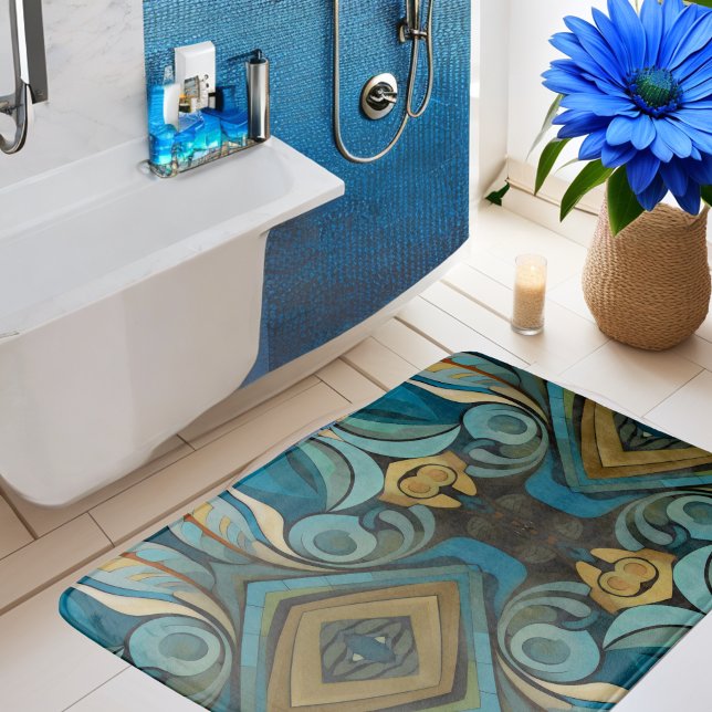 Alfombrilla De Baño Resumen El Arte Deco Inspirado Cubista 9 (Subido por el creador)