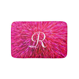 Alfombrilla De Baño Resumen Floral Rosa Monogramado Mat De Baño