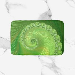 Alfombrilla De Baño Resumen fractal espiral verde