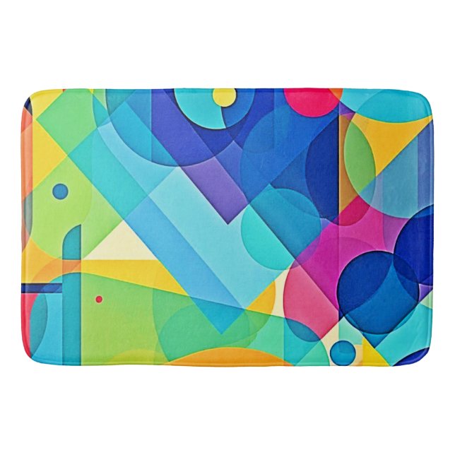 Alfombrilla De Baño Resumen geométrico vibrante (Anverso)