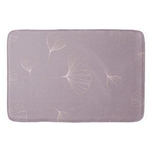 Alfombrilla De Baño Resumen Ginkgo Biloba Rosa Botánico Oro