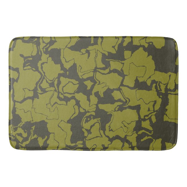 Alfombrilla De Baño Resumen gris y verde (Anverso)