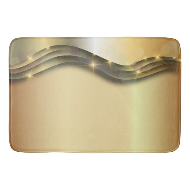Alfombrilla De Baño Resumen lujoso y brillante resplandeciente dorado (Anverso)