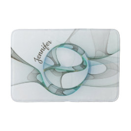 Alfombrilla De Baño Resumen moderno Nombre de color azul turquesa frac