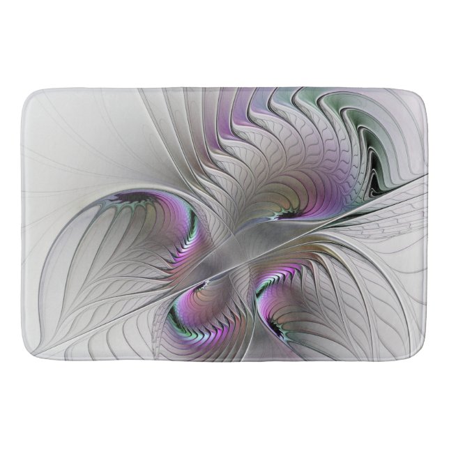 Alfombrilla De Baño Resumen moderno Shy Fantasía Figura Arte Fractal (Anverso)
