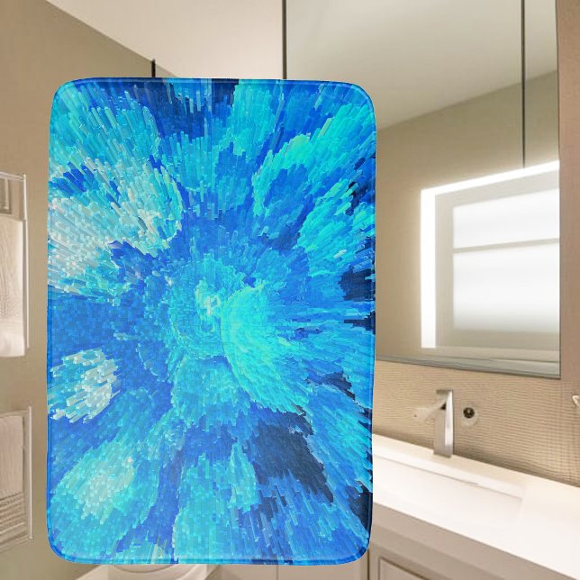 Alfombrilla De Baño Resumen, mosaico moderno y turquesa (Subido por el creador)