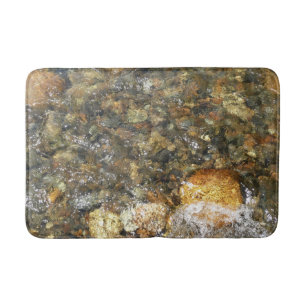 Alfombrilla De Baño Resumen natural de guijarros rojos marrones y gris