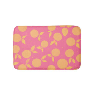 Alfombrilla De Baño Resumen patrón de mandarina rosa y amarillo