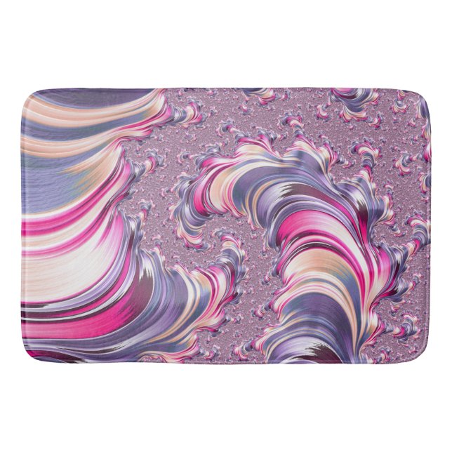 Alfombrilla De Baño Resumen Pink Purple Spiral Fractal (Anverso)