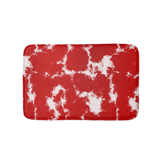 Alfombrilla De Baño Resumen rojo y blanco (Anverso)
