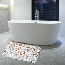 Resumen Terrazzo Mosaic Rust Brown & Blue Pattern
