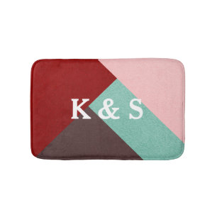 Alfombrilla De Baño Resumen verde y rojo rosado del personalizado Mono