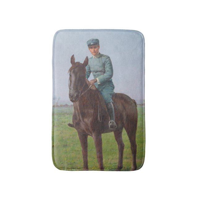 Alfombrilla De Baño Retrato de Attilio Triboletti (Soldado de caballer (Frente vertical)