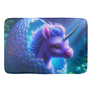 Alfombrilla De Baño Retrato de Fantasía de Unicornio Brillante