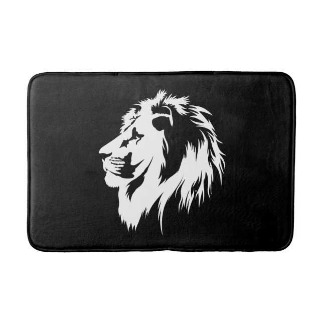 Alfombrilla De Baño Retrato de león (blanco) (Anverso)