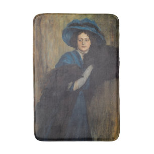 Alfombrilla De Baño Retrato de una dama de azul (Raimundo de Madrazo)
