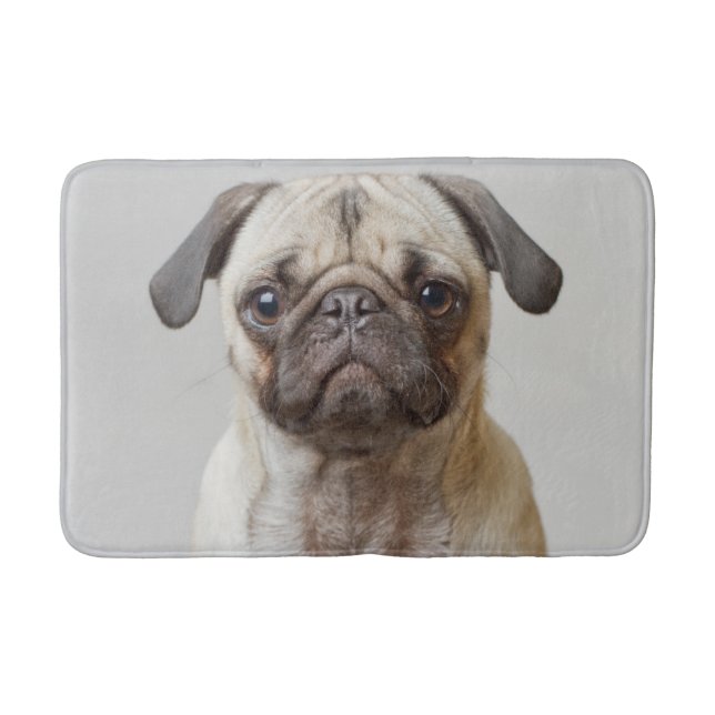Alfombrilla De Baño Retrato Pug (Anverso)