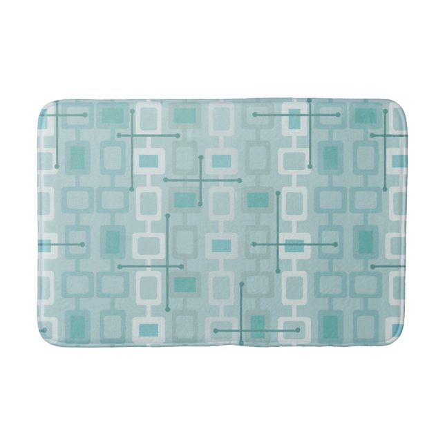 Alfombrilla De Baño Retro 1950s Geometric Pattern Mint (Anverso)