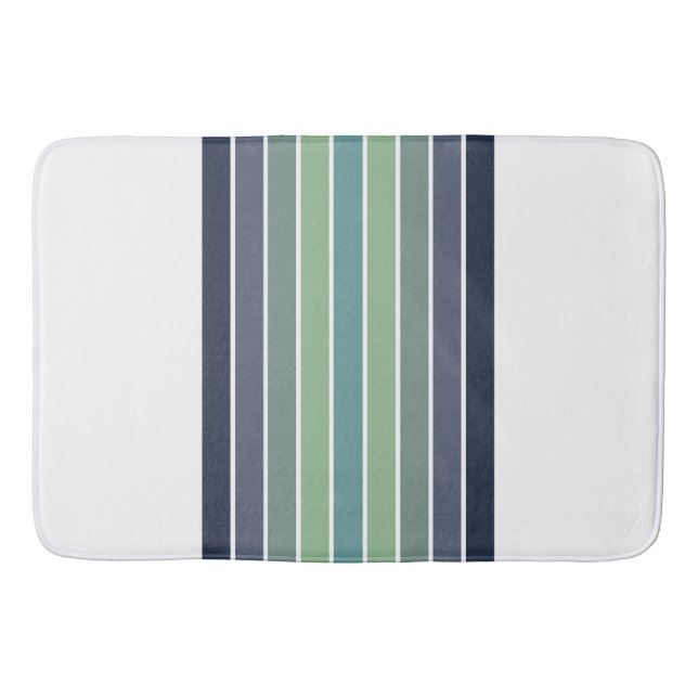 Alfombrilla De Baño Retro Blue & Green Surfboard Stried (Anverso)