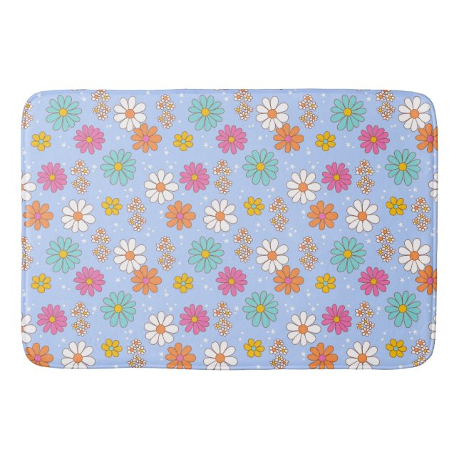 Alfombrilla De Baño Retro Daisies Bath Mat (Anverso)