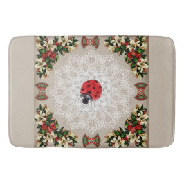 Alfombrilla De Baño Retro de cosecha colorida con encaje y flores