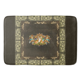 Alfombrilla De Baño Retro de cosecha colorida con encaje y flores