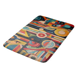 Alfombrilla De Baño Retro-Futurist Abstract Geometric Bath Mat