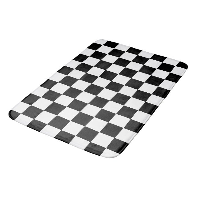 Alfombrilla De Baño Retro geométrico negro y blanco (Angular)