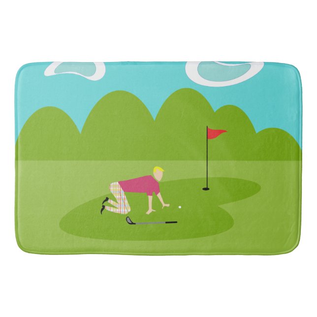 Alfombrilla De Baño Retro Golfer Bath Mat (Anverso)