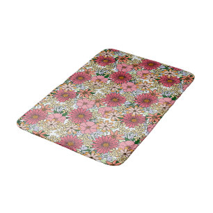 Alfombrilla De Baño Retro Groovy Floral Daisy Boho