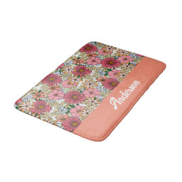 Alfombrilla De Baño Retro Groovy Floral Daisy Boho
